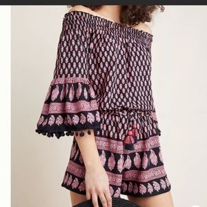 Anthropologie Raga Boho Off-shoulder Romper XS